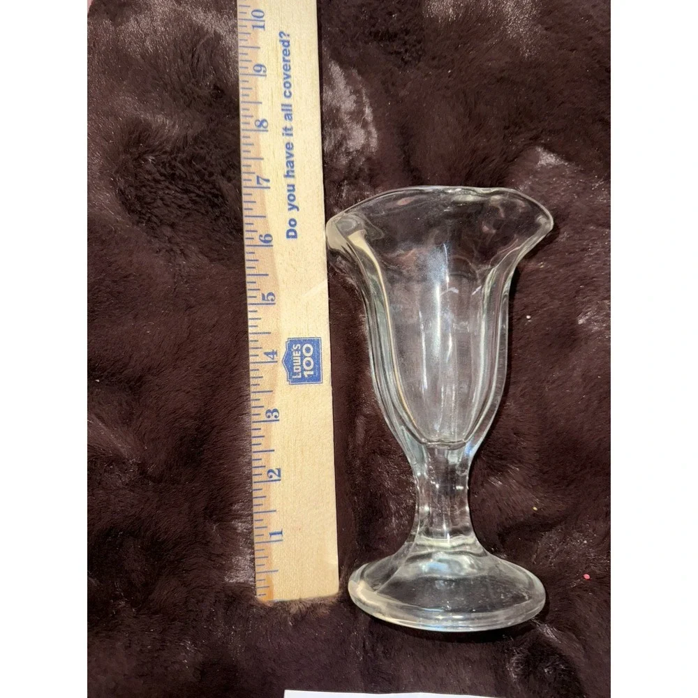 Vintage Soda Fountain glass Ice Cream Sundae Parfait‎ MilkShake Heavy 6 